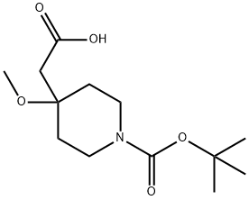 1-[(1,1-Dimethylethoxy)carbonyl]-4-methoxy-4-piperidineacetic acid Struktur